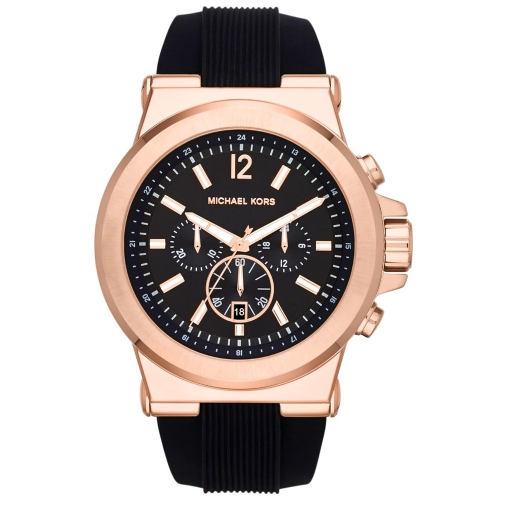 Michael Kors Dylan Unisex Watch, Stainless Steel Chronograph with Silicone Band